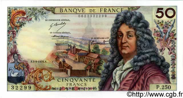 50 Francs RACINE FRANCIA  1974 F.64.27 SPL+