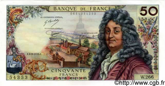 50 Francs RACINE FRANCIA  1975 F.64.29 EBC+