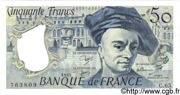 50 Francs QUENTIN DE LA TOUR FRANCE  1991 F.67.17 NEUF