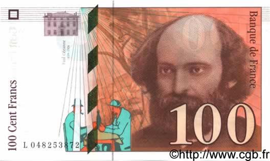 100 Francs CÉZANNE FRANCE  1998 F.74.01 UNC