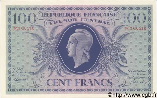 100 Francs MARIANNE FRANCE  1943 VF.06.01a AU+