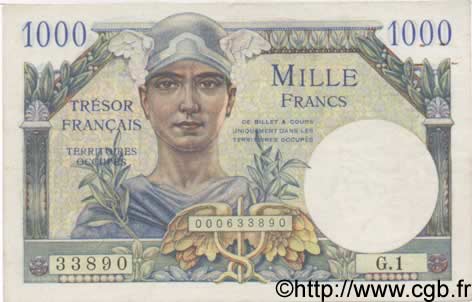 1000 Francs TRÉSOR FRANÇAIS FRANCIA  1947 VF.33.01 EBC+