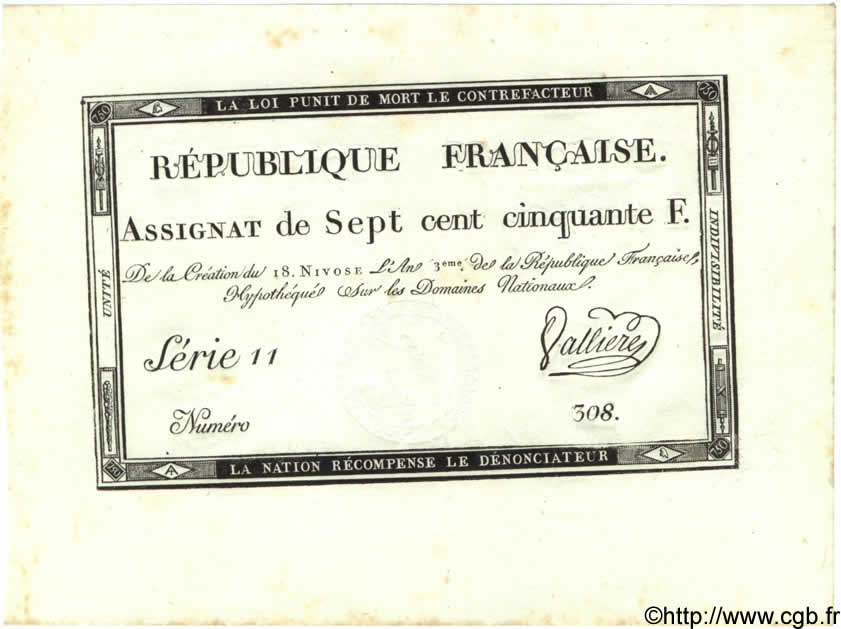 750 Francs FRANCIA  1795 Laf.174 SC