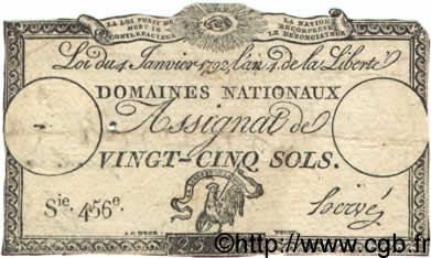 25 Sols FRANCE  1792 Laf.260 AU
