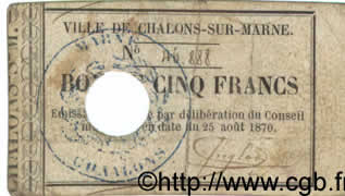 5 Francs FRANCE régionalisme et divers  1870 BPM.043.1 TB