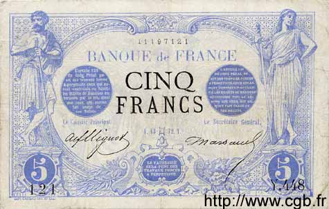 5 Francs NOIR FRANCE  1872 F.01.06 F-