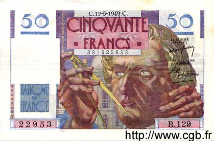 50 Francs LE VERRIER FRANCE  1949 F.20.12 XF-