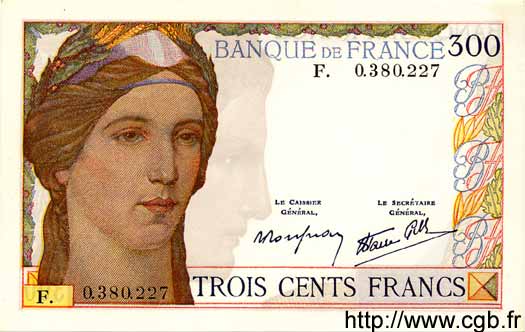 300 Francs FRANKREICH  1938 F.29.01 ST
