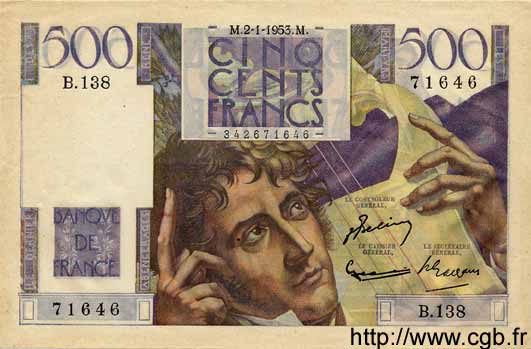 500 Francs CHATEAUBRIAND FRANCIA  1953 F.34.11 EBC+