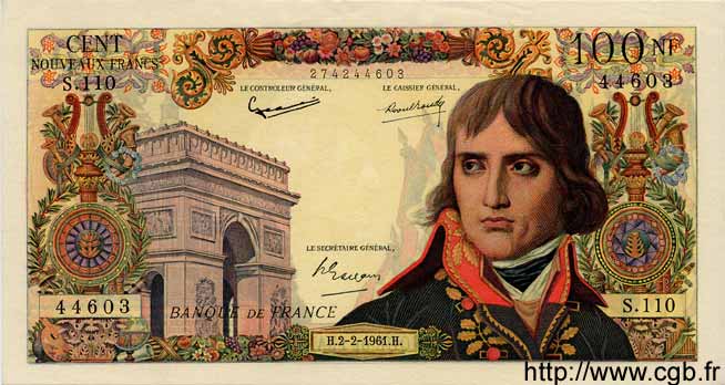 100 Nouveaux Francs BONAPARTE FRANCIA  1961 F.59.10 EBC+