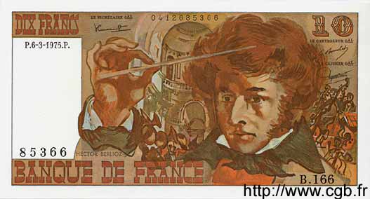 10 Francs BERLIOZ FRANKREICH  1975 F.63.09 ST