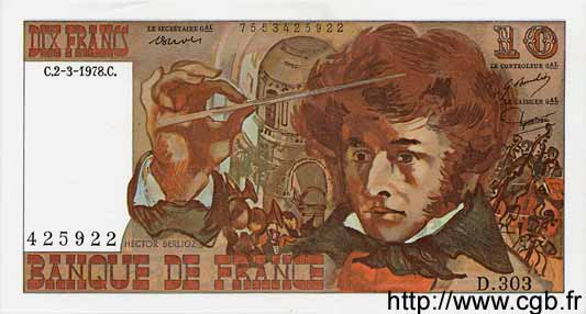 10 Francs BERLIOZ FRANCIA  1977 F.63.23 FDC