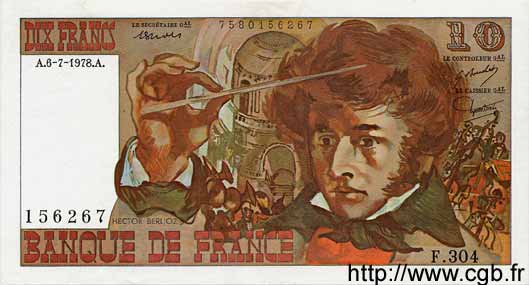10 Francs BERLIOZ FRANCIA  1977 F.63.24 EBC