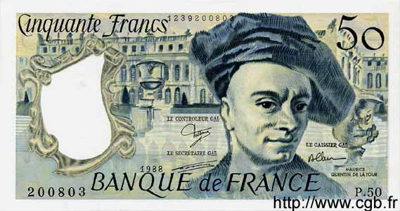 50 Francs QUENTIN DE LA TOUR FRANKREICH  1988 F.67.14 ST