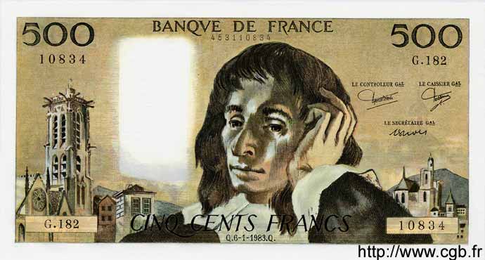 500 Francs PASCAL FRANCIA  1983 F.71.28 SC+