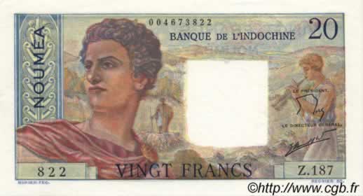 20 Francs NOUVELLE CALÉDONIE  1963 P.50c SC+
