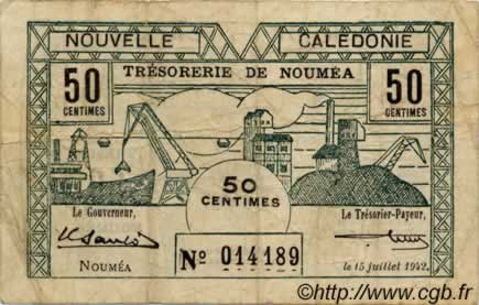 50 Centimes NEW CALEDONIA  1942 P.51 F