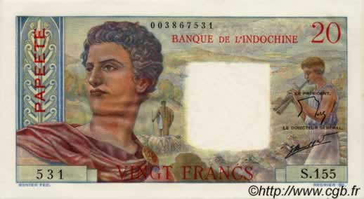 20 Francs TAHITI  1960 P.21c q.FDC