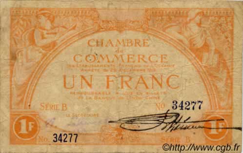 1 Franc OCEANIA  1919 P.03 fS