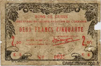2,50 Francs OCEANIA  1943 P.13a P