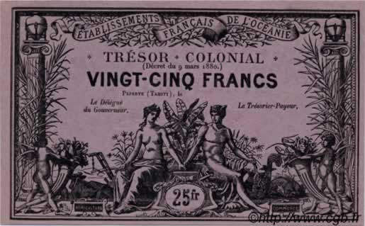 25 Francs TAHITI  1880 P. -s ST