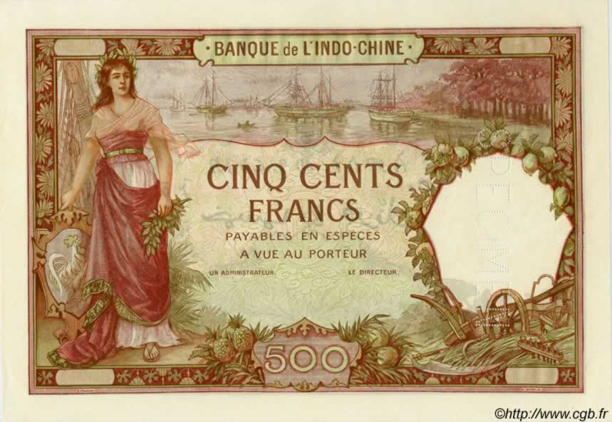 500 Francs YIBUTI  1927 P.09as FDC