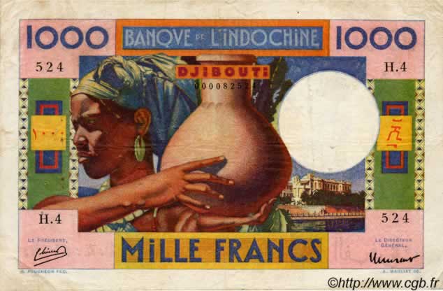 1000 Francs DJIBOUTI  1947 P.20 F