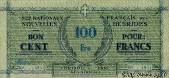 100 Francs NUEVAS HÉBRIDAS  1943 P.03 EBC+
