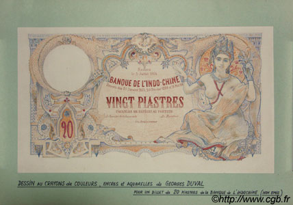 20 Piastres FRANZÖSISCHE-INDOCHINA  1904 P.000 VZ