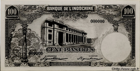 100 Piastres Photo FRENCH INDOCHINA  1945 P.079 (ref) UNC