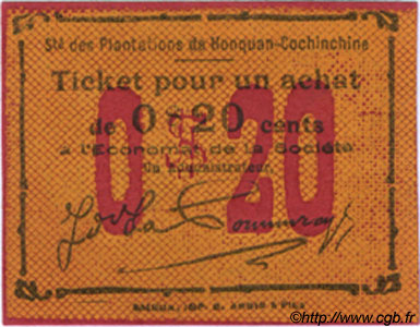 20 Cents INDOCINA FRANCESE  1920  FDC