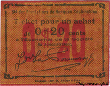 20 Cents INDOCINA FRANCESE  1920  FDC