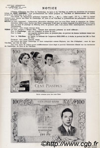 100 Piastres - 100 Dong FRENCH INDOCHINA  1954 P.108 VF