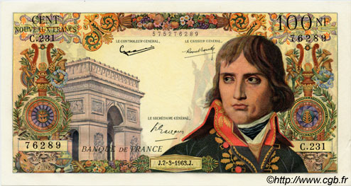 100 Nouveaux Francs BONAPARTE FRANCIA  1963 F.59.20 EBC+