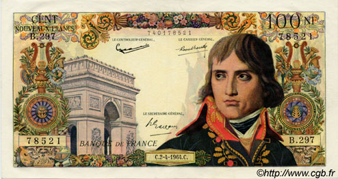 100 Nouveaux Francs BONAPARTE FRANCIA  1964 F.59.26 SC+