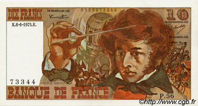 10 Francs BERLIOZ FRANKREICH  1974 F.63.05 fST+