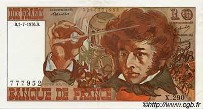 10 Francs BERLIOZ FRANCIA  1976 F.63.19 q.AU