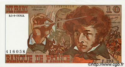 10 Francs BERLIOZ FRANCE  1976 F.63.20 UNC