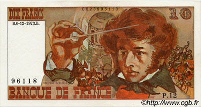 10 Francs BERLIOZ sans signatures FRANCIA  1973 F.63bis.01 SC
