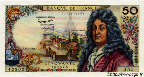 50 Francs RACINE FRANCE  1963 F.64.06 AU