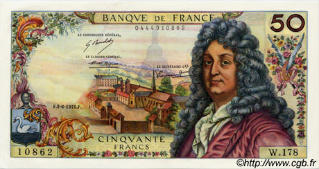 50 Francs RACINE FRANCE  1971 F.64.18 UNC-
