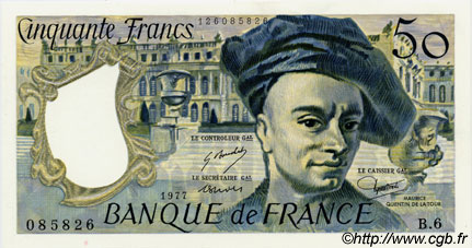 50 Francs QUENTIN DE LA TOUR FRANCE  1977 F.67.02 NEUF