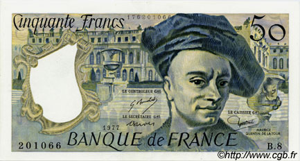 50 Francs QUENTIN DE LA TOUR FRANCIA  1977 F.67.02 AU