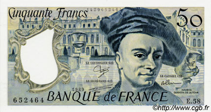 50 Francs QUENTIN DE LA TOUR FRANKREICH  1989 F.67.15 ST