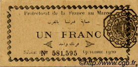 1 Franc MAROKKO  1920 P.06b VZ+