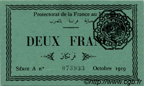 2 Francs MARUECOS  1919 P.07a FDC