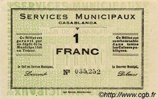 1 Franc MAROKKO Casablanca 1919 P.- fST