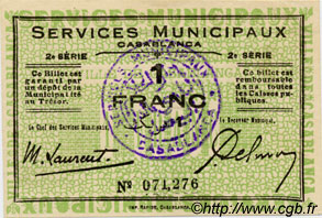 1 Franc MOROCCO Casablanca 1919 P.- XF