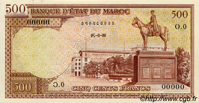 500 Francs Lyautey MOROCCO  1951 P.45As UNC-