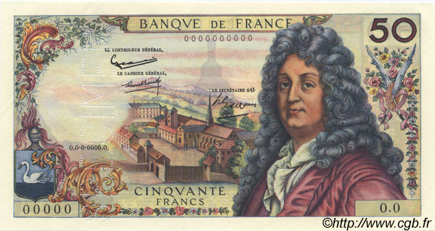 50 Francs RACINE FRANCIA  1962 F.64.00Ed1 q.FDC